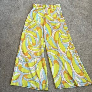 70s swirl multicolored silk pants